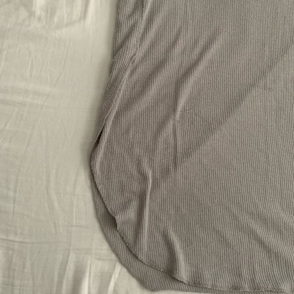 Grey Wilfred Ribbed Tee - Picture 3 of 4